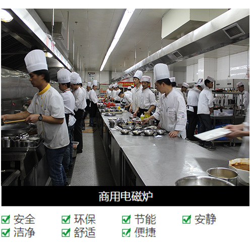 使用五本商用電磁爐打造的廚房概況圖